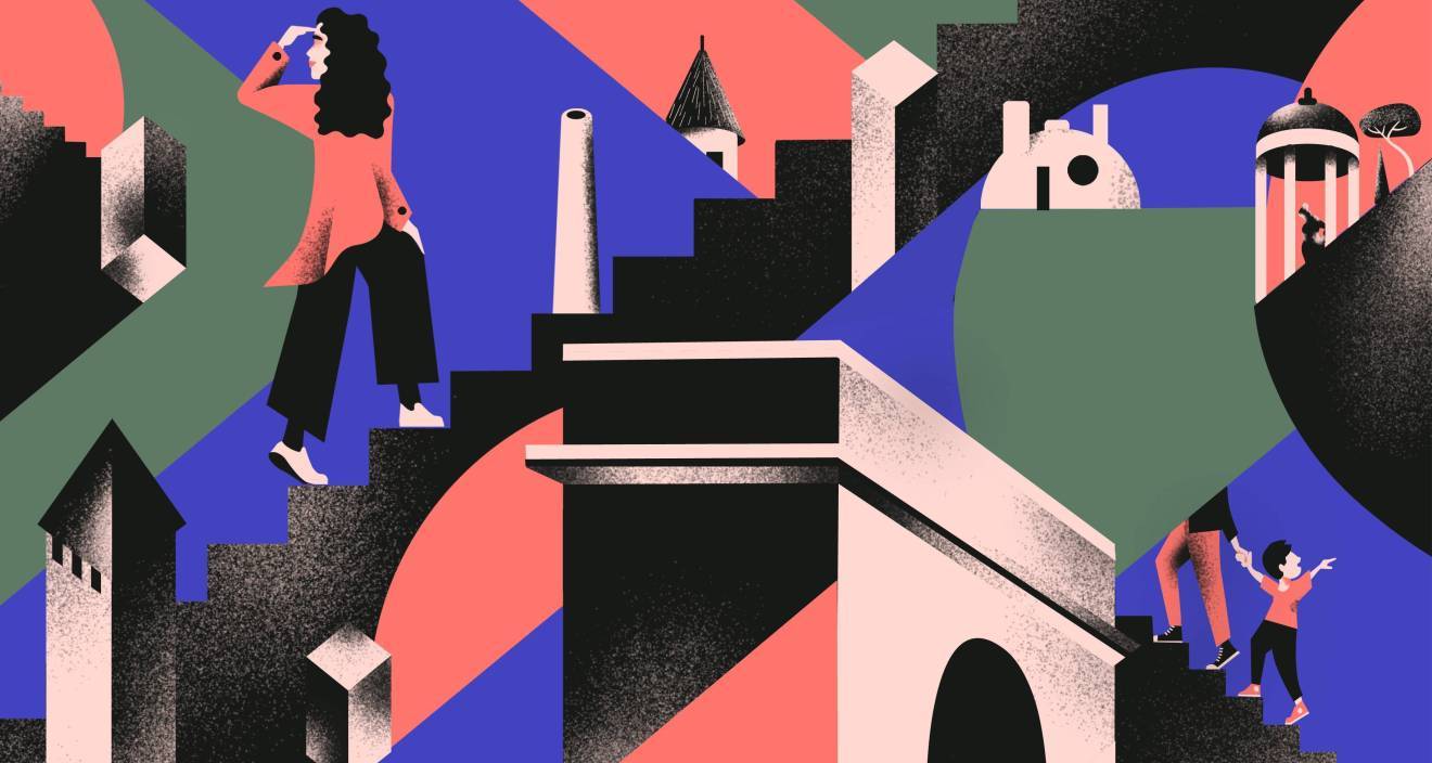 Illustrations de monuments et de personnages